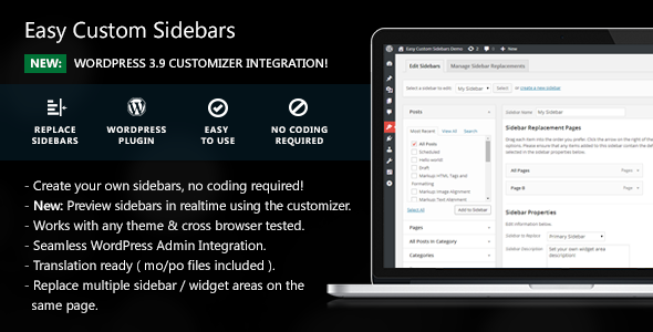 Easy Custom Sidebars WordPress Plugin