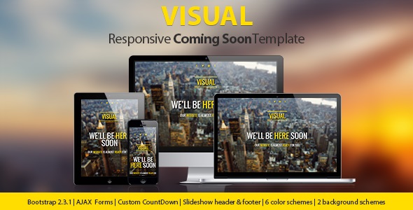 Visual responsive one page coming soon template