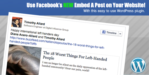 Facebook Embedded Posts WordPress Shortcode