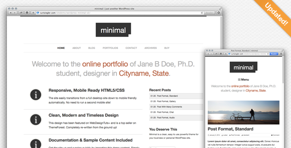 Minimal WordPress Portfolio theme