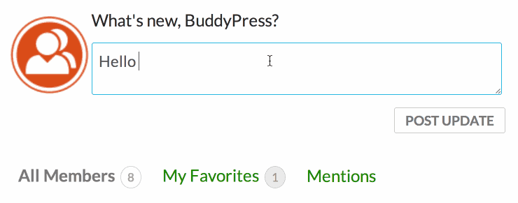 BuddyPress mentions