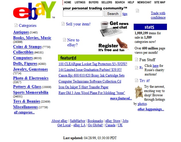 Ebay Site Old Design