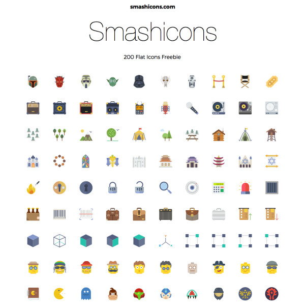 Smashicons: 200 Free Flat Icons